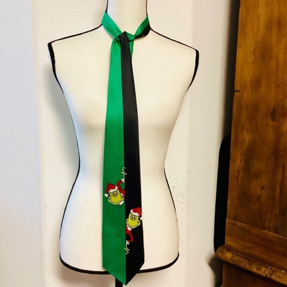 Dr. Seuss the Grinch Silk Tie‎ Green Black - Picture 8 of 8